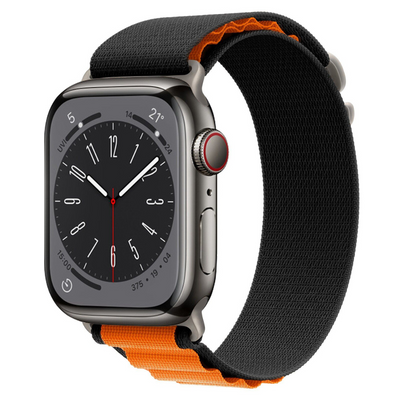 Apple Watch Loop-Armband schwarz und orange gemischt