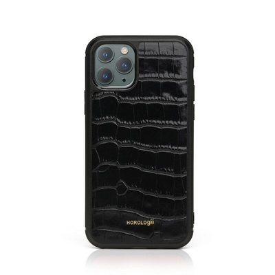 Personalisable: genuine leather mobile phone case with crocodile design - Apple iPhone