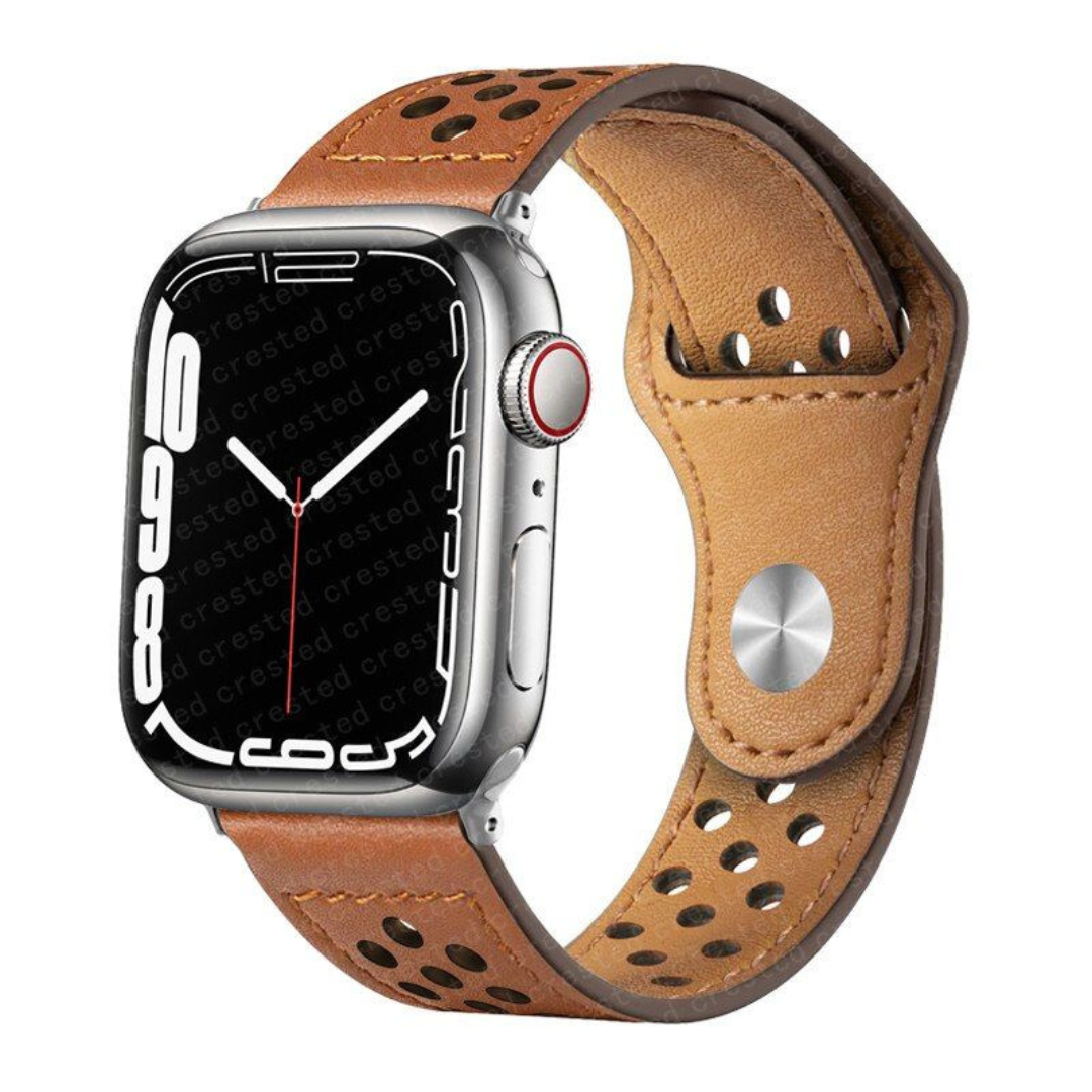 Italian Designo Sport Leather Strap fur Handyhülle Apple iPhone IOS Neu Apple Watch Apple Watch Ultra Series Case Hülle Luxus Leder Echtleder Armband Apple iPhone 14 Hülle Schutzhülle Abdeckung Schutz Fall Bandwerk